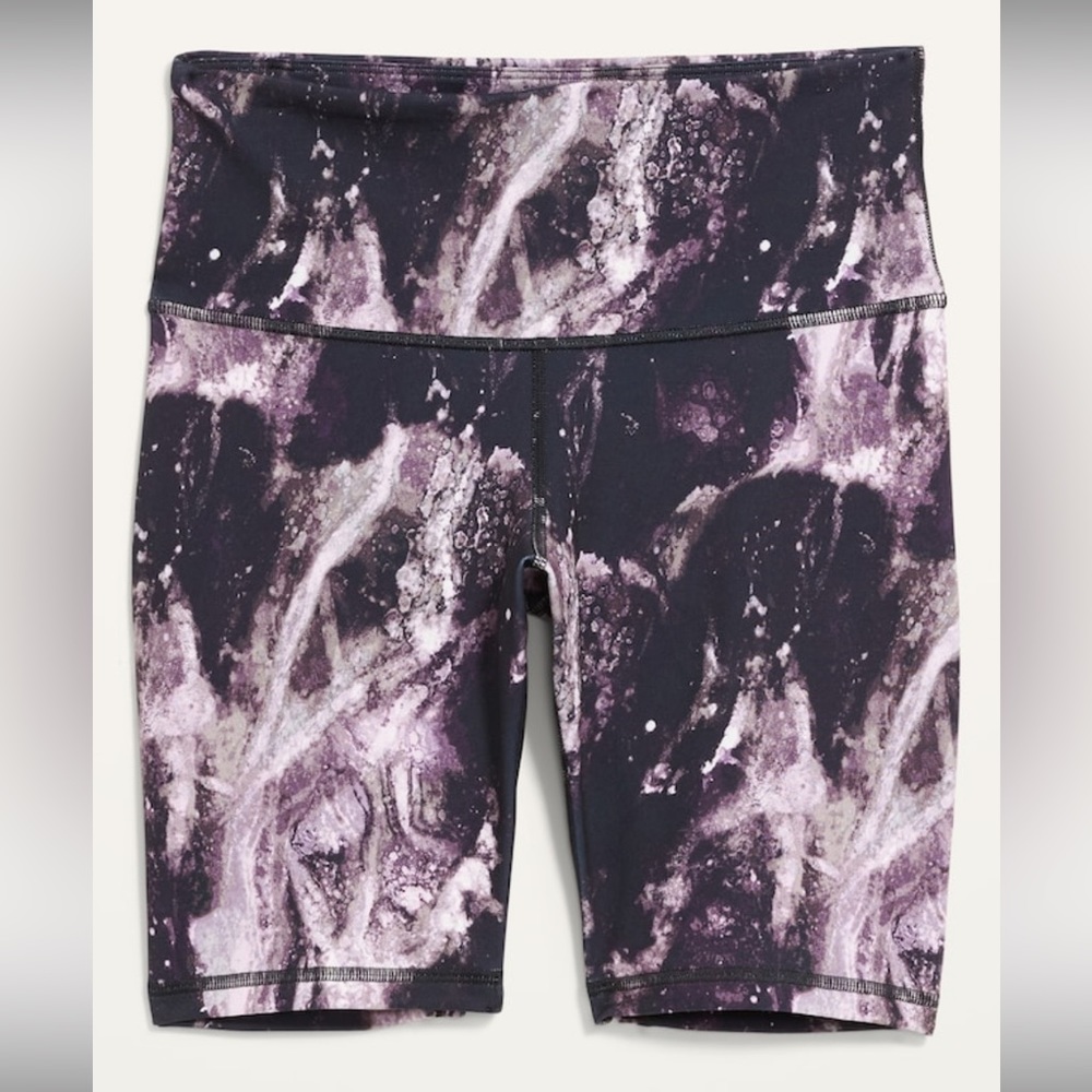 Purple biker shorts high waisted